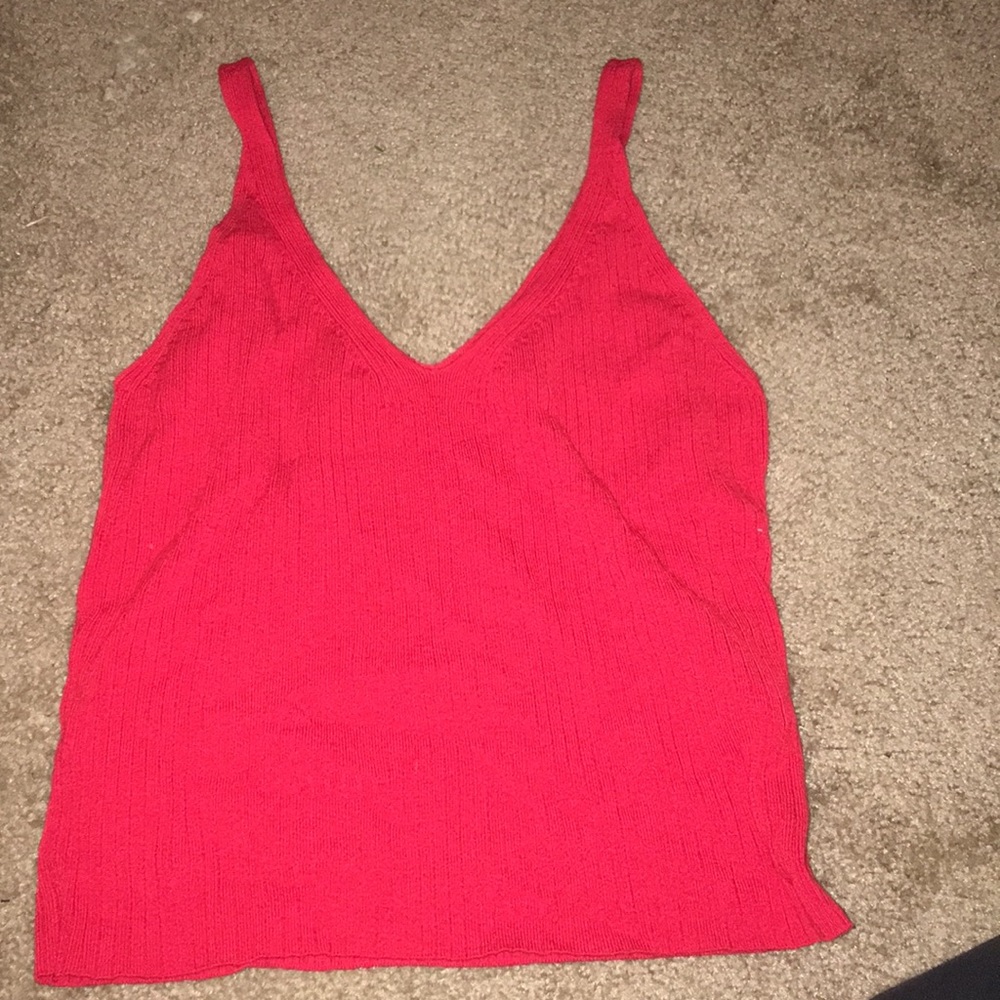 Ribbed knitted tank top